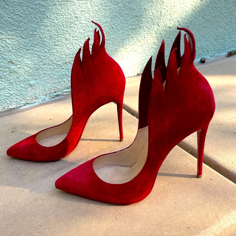 louboutin red victorian flame heels 39